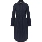 Eterna Blusenkleid "LOOSE FIT", Damen, Gr. 44, Normalgrößen, blau (navy), 100% Baumwolle, Kleider Blusenkleid