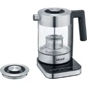Graef WK350, 1 l, 2000 W, Schwarz, Edelstahl, Transparent, Glas, Wasserstandsanzeige, Überhitzungsschutz