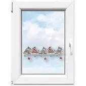 Stickereien Plauen Scheibengardine "Weihnachtsmann", (1 St.), Fensterdekoration "Weihnachtsmann"