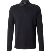 BOSS für Herren. 50536609 Langärmeliges Poloshirt aus schwarzem Baumwoll-Piqué (XXL), Lässig, Baumwolle, Langarm
