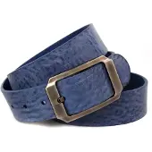 Anthoni Crown Ledergürtel , Herren, Gr. 110, blau, Leder, unifarben, Gürtel Ledergürtel, Vollledergürtel mit Schließe in schwarz-Metallic