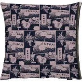Apelt Dekokissen "Comic" Gr. 1, schwarz (schwarz, rosé, gemustert), B:46cm H:5cm L:46cm, Polyester, Dekokissen_Sitzkissen_Kissenhüllen, Dekokissen, Kissenhülle ohne Füllung, 1 Stück