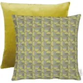 Apelt Dekokissen "Swing" Gr. 1, grün (grüngelb, gemustert), B:46cm L:46cm, Polyester, Dekokissen_Sitzkissen_Kissenhüllen, Dekokissen, Wendekissenhülle ohne Füllung, 1 Stück