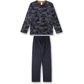 Sanetta Schlafanzug "Pyjama", Herren, Gr. 140, schwarz (schwarz, grau), Obermaterial: 100% Baumwolle CO., Homewear-Sets Schlafanzug