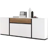 Home affaire Sideboard "Novena", weiß (alpinweiß, catania eiche, schwarz), B:208,8cm H:87,6cm T:40cm, Holzwerkstoff, Sideboards, Sideboard, Breite 209 cm