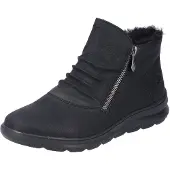 Rieker Winterboots , Damen, Gr. 42, schwarz, Lederimitat, unifarben, Schuhe Winterboots, Stiefelette, Warmfutter, Boots mit herausnehmbarer Textilsohle, Topseller
