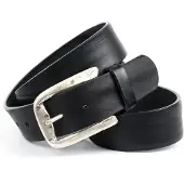 Anthoni Crown Ledergürtel , Herren, Gr. 110, schwarz, Leder, unifarben, Gürtel Ledergürtel, Jeansgürtel mit Schnalle im Antik-Look