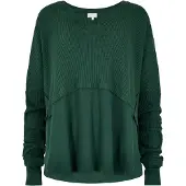 Apricot Oversize-Shirt "Mehrlagiges Top", Damen, Gr. XL (42), grün, Obermaterial: 64% Polyester PES. 36% Baumwolle CO., uni, Tops Oversize-Shirt