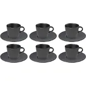 Villeroy & Boch Tasse "Kaffee Set Manufacture Rock 150 ml 6er Set schwarz", schwarz, Porzellan, Trinkgefäße, Tasse