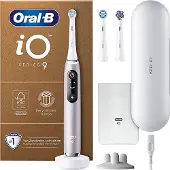 Oral-B iO Series 9 Plus Elektrische Zahnbürste, 3 Aufsteckbürsten inkl. Whitening, Magnet-Etui, 7 Putzprogramme, Roségold, von Braun