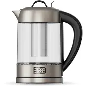Black & Decker BXKE2205E, 1,7 l, 2200 W, Schwarz, Edelstahl, Transparent, Regelbare Temperatur, Wasserstandsanzeige, Drahtlos
