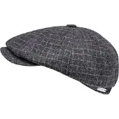 Chillouts Schiebermütze "Ronald Hat", Herren, Gr. 58, schwarz (anthrazit check), Materialmix, kariert, Mützen Schiebermütze, mit komfortablem Innenfutter