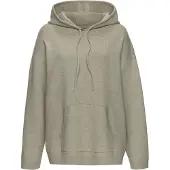 Elbsand Hoodie , Damen, Gr. 32/34, grün (oliv meliert), Feinstrick, Obermaterial: 50% Viskose (LENZING), 28% Polyester, 22% Polyamid, meliert, unifarben, Sweatshirts Hoodie, aus hochwertigen Strick