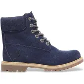 Timberland für Damen. TB0A2PJ6EP41 Hochwertige blaue Lederstiefeletten (36 W), Wohnung, Schnürsenkel, Lässig, Nachhaltig