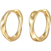 Elli Paar Creolen "Ohrringe Creolen Twisted Look Goldfarben", gold, Ohrringe, Damen, ohne Stein, Messing, Paar Creolen