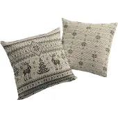 Wirth Dekokissen "Romo" Gr. 1, gold (goldfarben, gemustert), B:40cm L:40cm, Baumwolle, Polyester, Dekokissen_Sitzkissen_Kissenhüllen, Dekokissen, Kissenhülle ohne Füllung, 2 Stück
