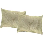 Wirth Dekokissen "Stuben" Gr. 1, grün (lindgrün, gemustert), B:40cm L:40cm, Baumwolle, Polyester, Dekokissen_Sitzkissen_Kissenhüllen, Dekokissen, Kissenhülle ohne Füllung, 2 Stück