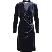 St. Tropez Midikleid SAINT TROPEZ "Damen Kleid ZnikkaSZ", Damen, Gr. XS, N-Gr, blau (night sky), Obermaterial: 95% Polyester PES. 5% Elasthan EL., Kleider Midikleid