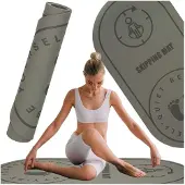 Ikonka Yoga-Sprung-Trainingsmatte, schalldämmend, rutschfest, 127 x 63 x 0,6 cm, schwarz