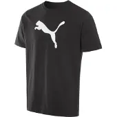 Puma Herren Teamrise Logo Jersey Baumwolle T-Shirts, Black-White, XL EU