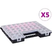 vidaXL Sortimentskästen 5 Stk. Verstellbare Trennwände 385x283x50 mm