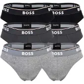 BOSS Slip "Slip Briefs 3P Power 6er Pack", Herren, Gr. XXL, grau, Obermaterial: 95% Baumwolle CO. 5% Elasthan EL., Unterhosen Slip