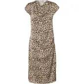 St. Tropez Midikleid SAINT TROPEZ "Damen Kleid ZoviSZ", Damen, Gr. XS, N-Gr, schwarz (schwarz reg leo), Obermaterial: 97% Polyester PES. 3% Elasthan EL., Kleider Midikleid