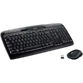 Logitech MK330, Standard, Kabellos, RF Wireless, QWERTY, Schwarz, Grau, Maus enthalten