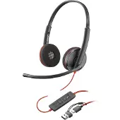 Poly Blackwire C3220 USB-A Headset schwarz (Packungseinheit), Kabelgebunden, Büro/Callcenter, 87 g, Kopfhörer, Schwarz