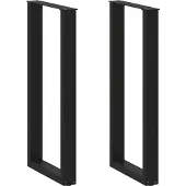 vidaXL Bartischbeine U-Form 2 Stk. Schwarz 40x(100-101) cm Stahl