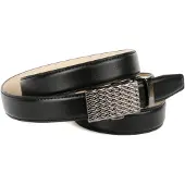 Anthoni Crown Ledergürtel , Damen, Gr. 85, schwarz, Leder, unifarben, Gürtel Ledergürtel, Automatik Damengürtel mit Metallschlaufe
