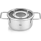 Fissler Pure Collection / Edelstahl-Kochtopf (Ø 16 cm, 1,9L) Töpfe inkl. Glas-Deckel, Innen-Skalierung – Induktion