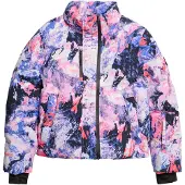 Superdry für Damen. WS110169A Fliederfarbene, gesteppte Skijacke mit quadratischem Schnitt (S), Sportlich, Schnee, Nachhaltig, Recyceltes Ny