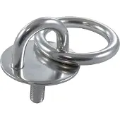 Marinetech Augplatte rund mit Gewinde und Ring, A2, 33mm, M6x20mm, Ring 5x30mm