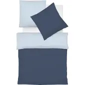 Fleuresse Halbleinen Wendebettwäsche Provence W Verviers 155x200 cm + 80x80 cm navy-bleu