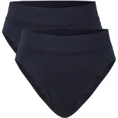 Calida Slip "Slip Elastic High Waist 2er Pack", Damen, Gr. 40-42, blau (dunkelblau), Obermaterial: 94% Baumwolle CO. 6% Elasthan EL., Unterhosen Slip