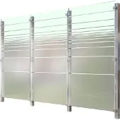 Staket Pro Zaun, Glaszaun, Gesamtlänge: 3,32 m, 4 Pfosten