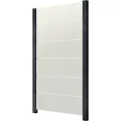 Staket Pro Zaun , grau (anthrazit), Pfosten: 2 Stk., Aluminium, Glas, Zaunelemente, Zaun, Glaszaun, Gesamtlänge: 1,217 m, 2 Pfosten