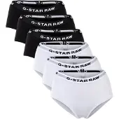 G-Star Slip "Slip 6er Pack", Damen, Gr. XS, schwarz (schwarz, weiß), Obermaterial: 95% Baumwolle CO. 5% Elasthan EL., Unterhosen Slip