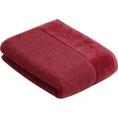 Vossen Badetuch "Pure", rot (rot rock), B:67cm L:140cm, Frottier, Obermaterial: 100% Baumwolle, Handtücher, Badetuch, Baumwolle & VEGAN, mit eleganter Veloursbordüre