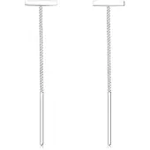 Elli Paar Ohrhänger "Ohrringe Durchzieher Kette Geo Trend Stift 925 Silber" Gr. 50, silber, Ohrringe, Damen, 50, ohne Stein, Silber 925 (Sterlingsilber), Paar Ohrhänger