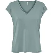 ONLY V-Shirt "ONLFREE S/S MOD.V-NECK TOP JRS NOOS", Damen, Gr. S (36), blau (abyss), Jersey, Obermaterial: 70% Modal, 30% Polyester, unifarben, regular fit normal, V-Ausschnitt, Shirts V-Shirt