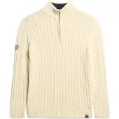 Superdry für Damen. W6110607A Beiges Rugby-Henley-Shirt (XL), Lässig, Baumwolle