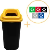 Northix Plafor Sortierbehälter 28L - Recycling - Gelb
