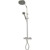ADOB Duschsystem "Lanzarote", silber (silberfarben), H:110cm T:20cm, Brausegarnituren, Duschsystem, mit Thermostat