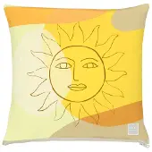 Apelt Dekokissen "3980" Gr. 1, gelb (gelb, gemustert), B:49cm L:49cm, Polyacryl, Dekokissen_Sitzkissen_Kissenhüllen, Dekokissen, aus textilem Outdoormaterial, Kissenhülle ohne Füllung, 1 Stück
