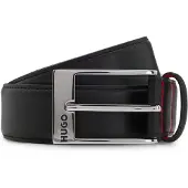 HUGO für Herren. 50541174 Specchio-Gürtel schwarz (80 cm), Lässig, Leder