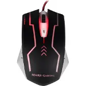 Mars Gaming MM2, Beidhändig, Optisch, 5000 DPI, Schwarz, Silber