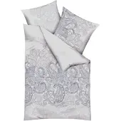 Kaeppel Bettwäsche "Indica", grau, B/L: 155cm x 220cm, 1 Stk., 1 Stk., Mako-Satin, B/L: 80cm x 80cm, 2 Stk., Mako-Satin, Obermaterial: 100% Baumwolle, Bettwäsche, Bettwäsche, Mit Paisleymuster