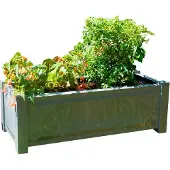 KHW Pflanzkübel , grau, B:100cm H:34cm T:43cm, Kunststoff, Polypropylen, Pflanzgefäße, Pflanzkübel, Kunststoff, BxTxH:100x43x34 cm